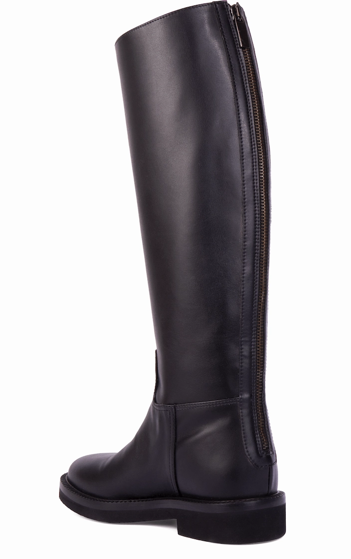 Ada Vegan Leather Knee High Boots | Black