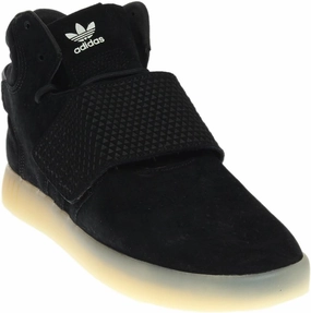 adidas Men's Tubular Invader Strap Core Black/Vintage White High-Top Leather Basketball Shoe - 8M