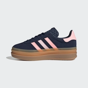 adidas NINDIG/GLOPNK/Goldmt Unisex Gazelle Bold J Night indigoGlow Pink/Gold met. 4.5 US, Wide Little_Kid