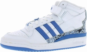 adidas Originals Forum Mid Womens Shoes Size 7, Color: Footwear White/Focus Blue/Halo Blush