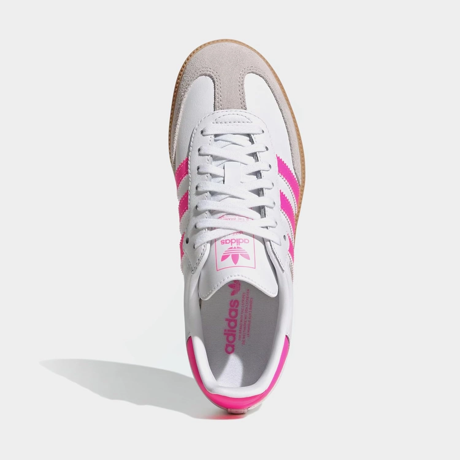 adidas Samba OG Grade School Lifestyle Shoes (Cloud White/Lucid Pink/Gum)