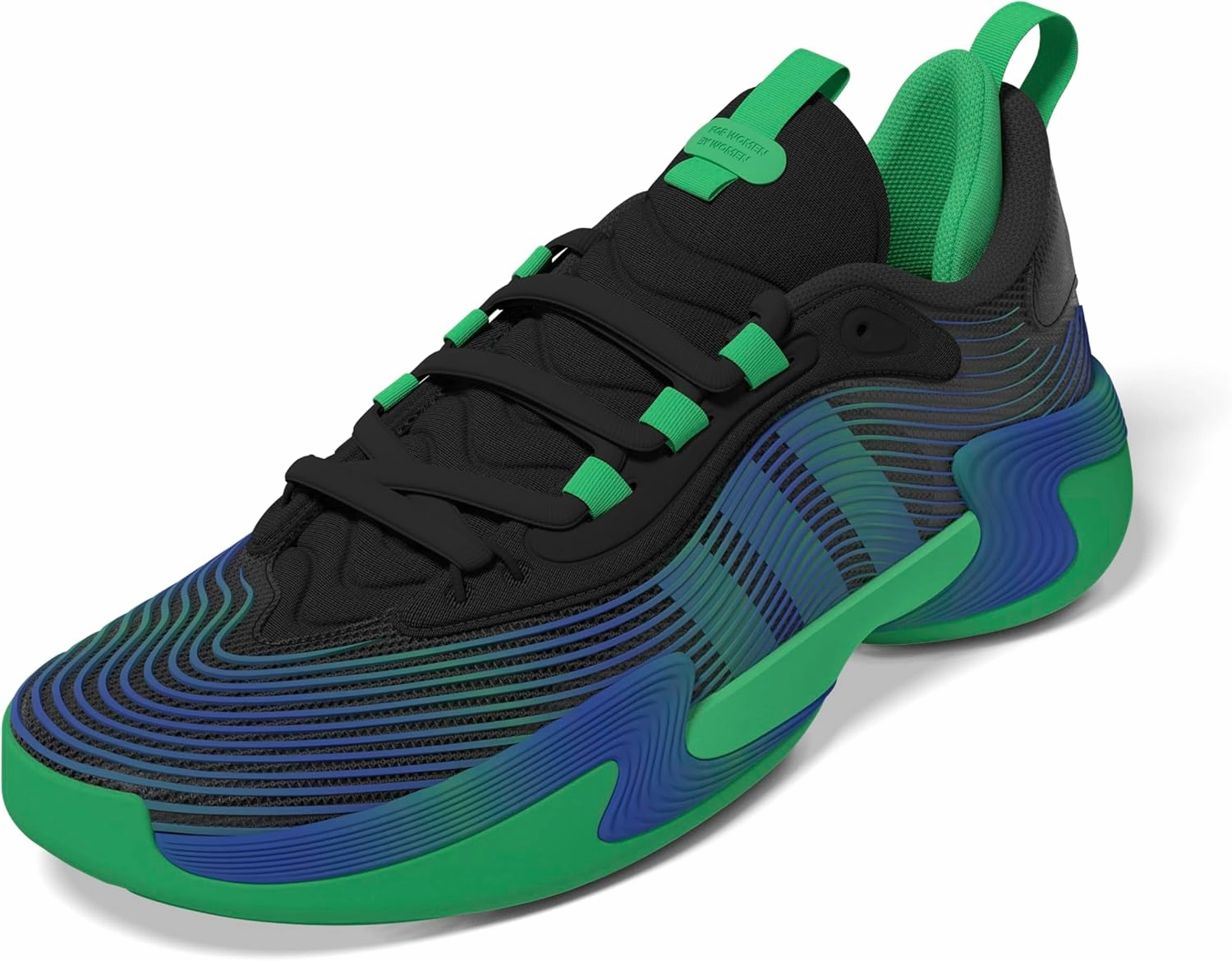 adidas Women's Exhibit Select 2.0 Pro Basketball Sneaker, Black/Semi Screaming Green/Lucid Blue, 5