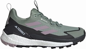 adidas Womens Terrex Free Hiker 2 Low GTX Hiking Hiking Sneakers Shoes - Green
