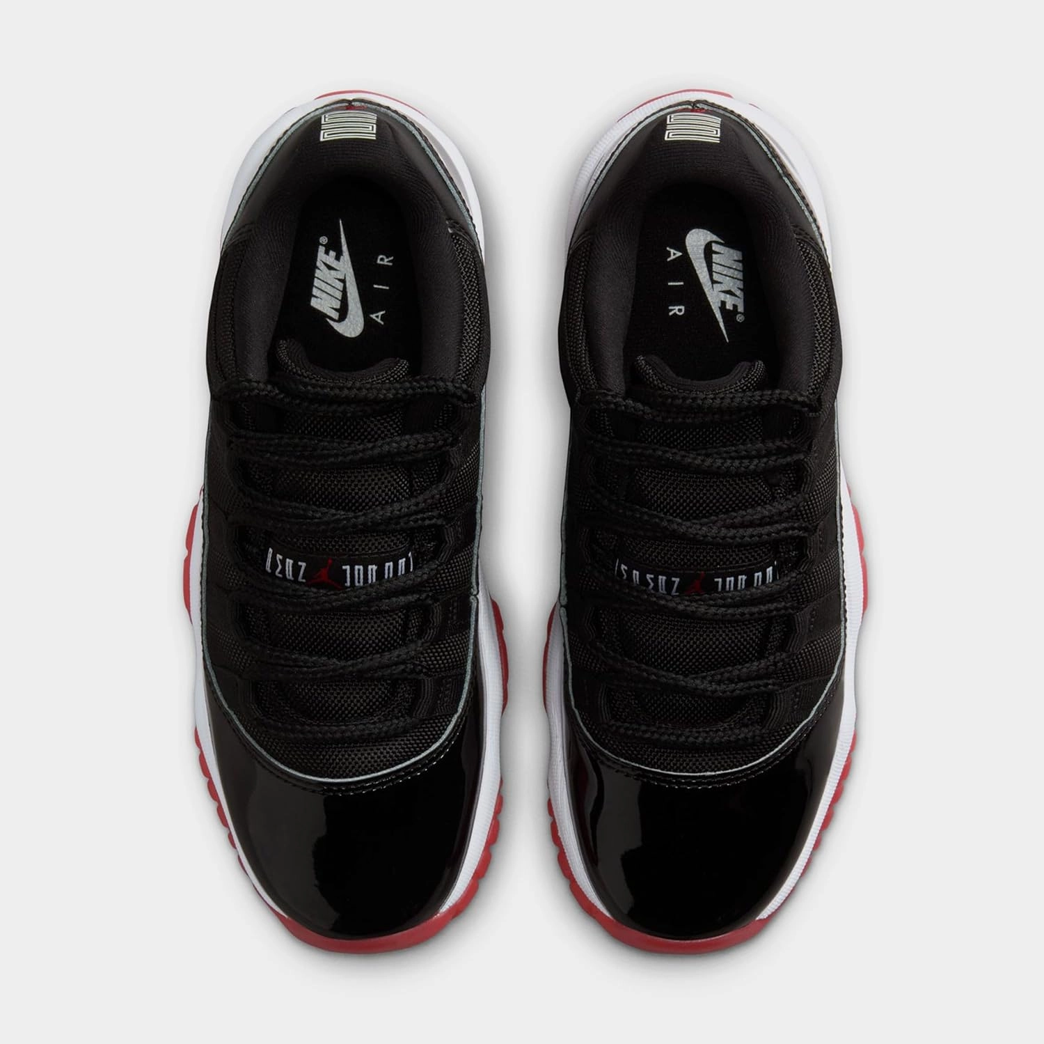 Air Jordan 11 Retro Low Bred Grade School Lifestyle Shoes (Black/Red/White)