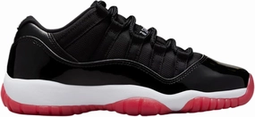 Air Jordan 11 Retro Low Bred Grade School Lifestyle Shoes (Black/Red/White)