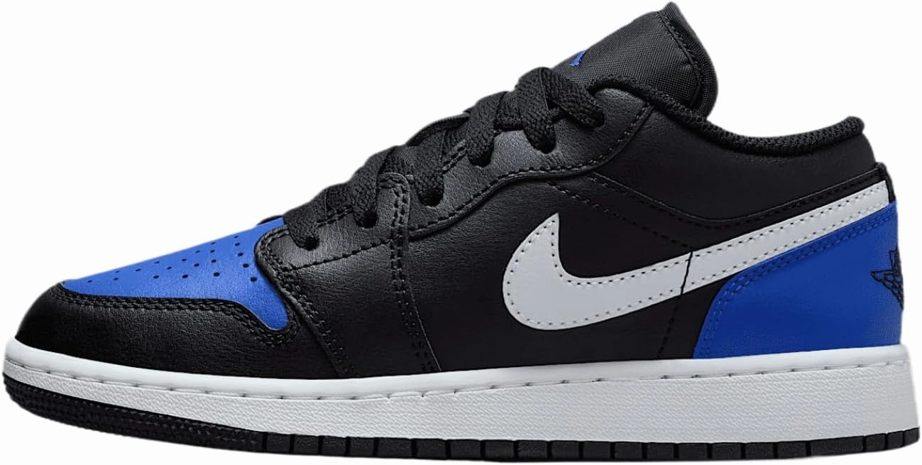 Air Jordan 1 Low Big Kids' Shoes (553560-042, Black/Game Royal/White)