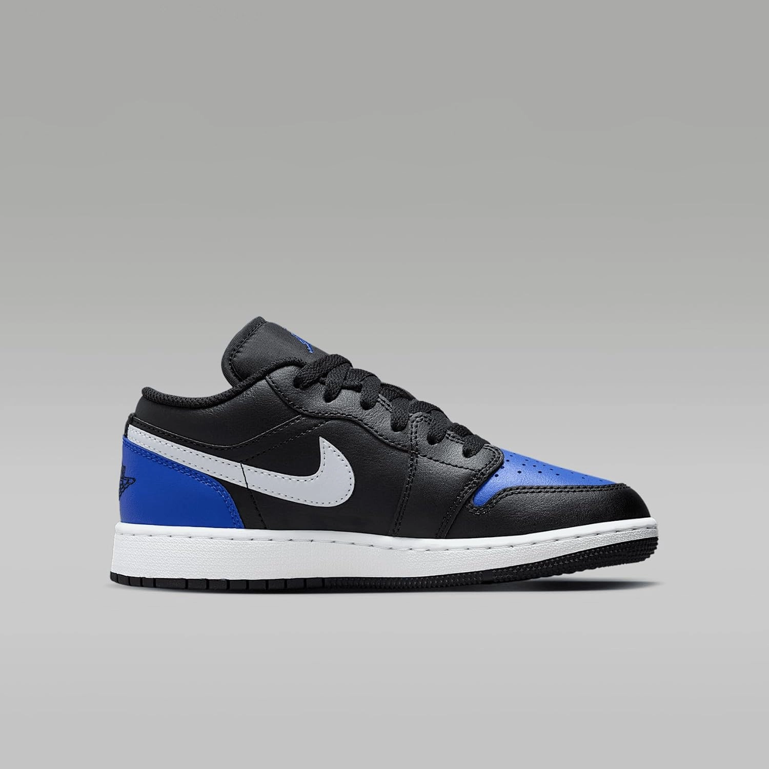 Air Jordan 1 Low Big Kids' Shoes (553560-042, Black/Game Royal/White)
