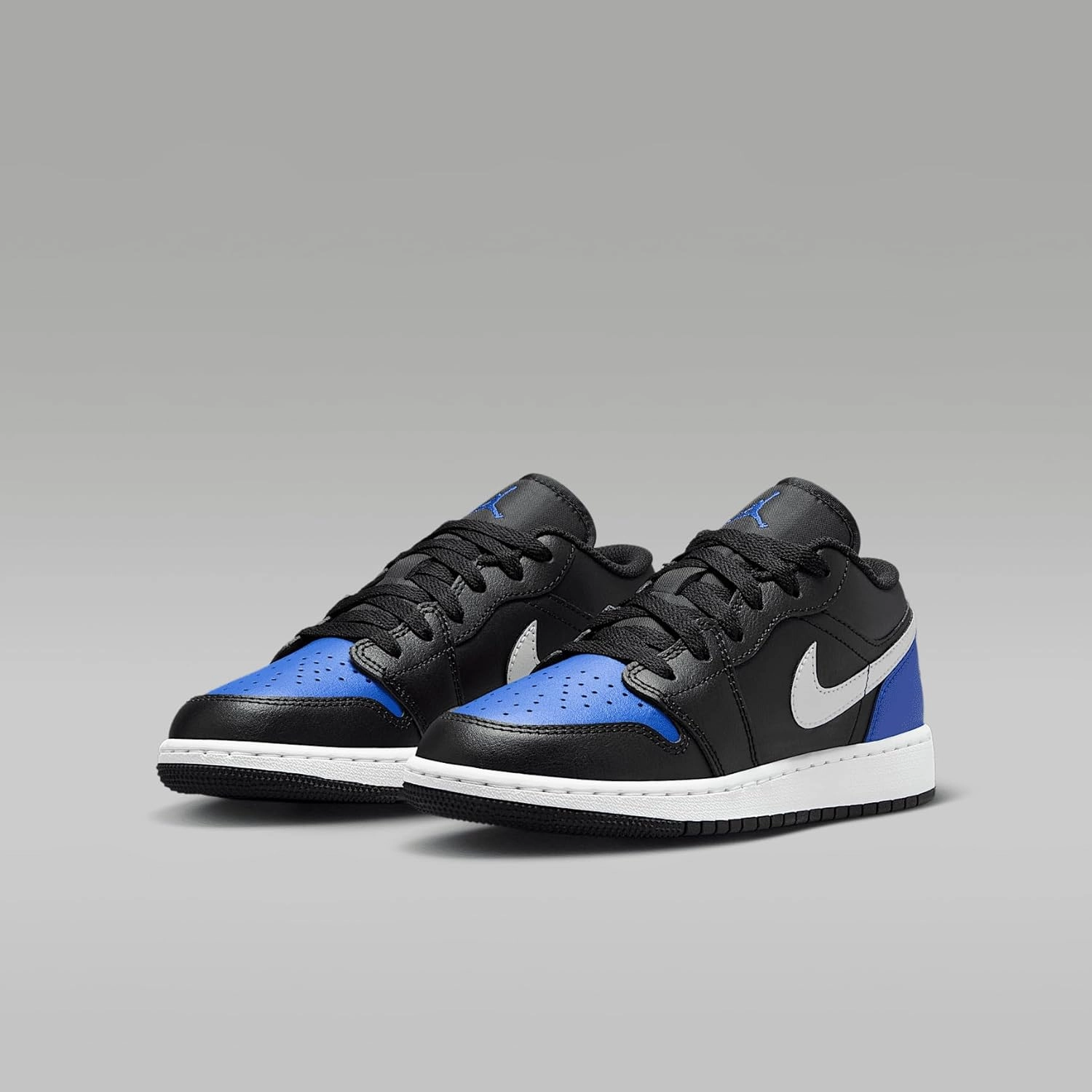 Air Jordan 1 Low Big Kids' Shoes (553560-042, Black/Game Royal/White)
