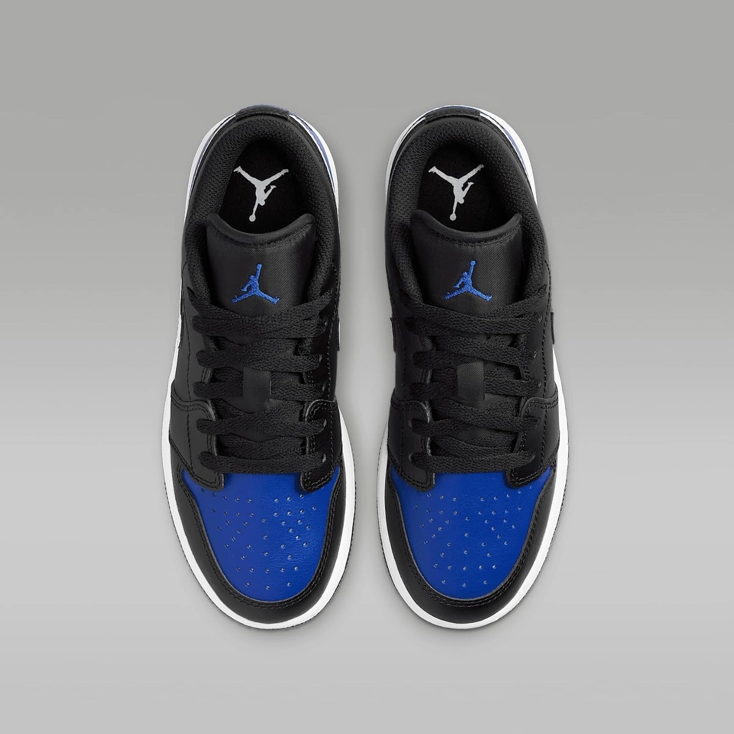 Air Jordan 1 Low Big Kids' Shoes (553560-042, Black/Game Royal/White)