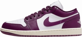 Air Jordan 1 Low Women's Shoes (DC0774-161, White/Sail/Bordeaux) Size 10.5