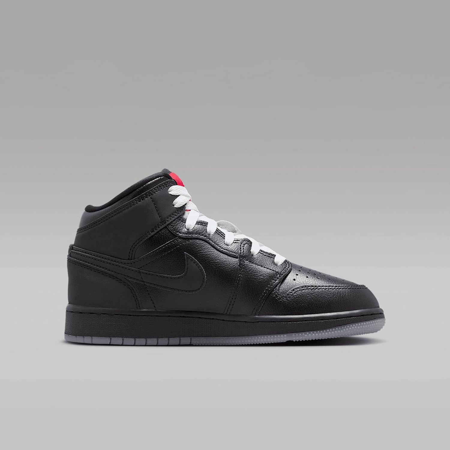 Air Jordan 1 Mid SE Big Kids' Shoes (HV5180-010, Black/White/Wolf Grey/Black)