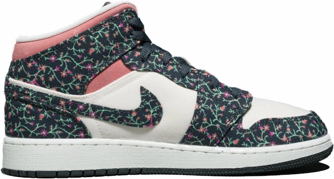Air Jordan 1 Mid SE Grade School Lifestyle Shoes (Anthracite/Sail/Red Stardust/Anthracite)