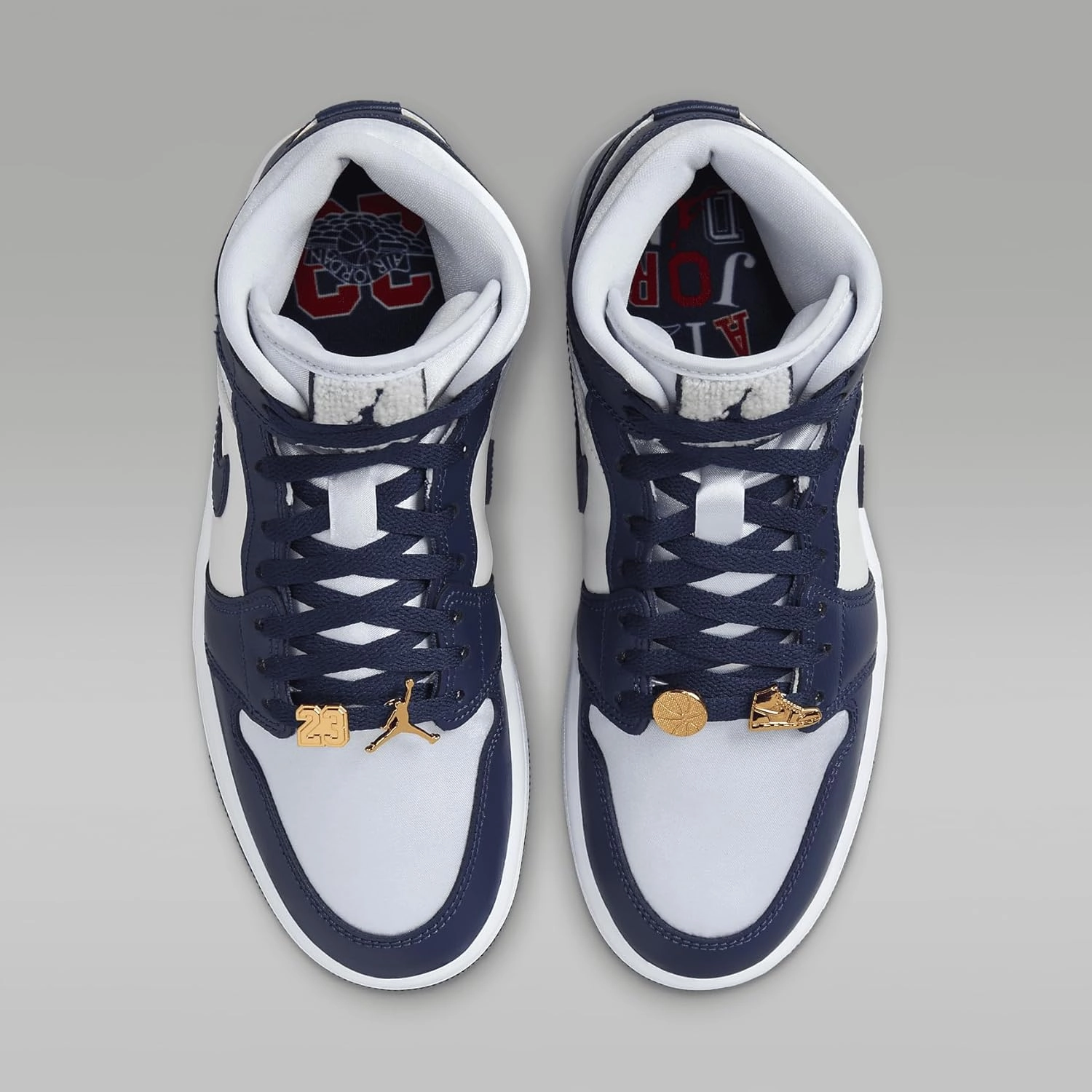 Air Jordan 1 Mid SE Women's Shoes (FZ8777-044, Football Grey/White/Gym Red/Midnight Navy)