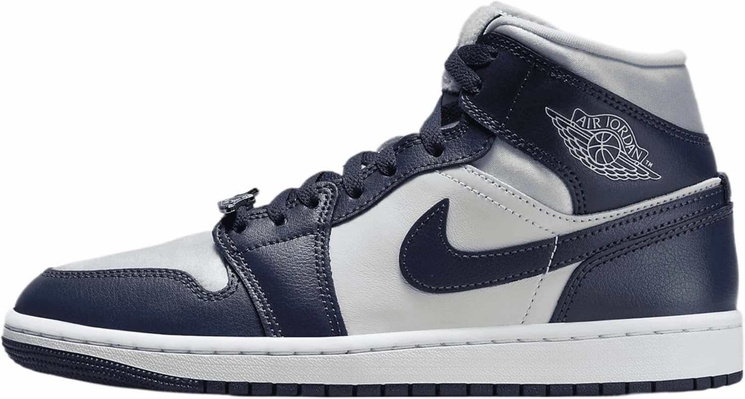 Air Jordan 1 Mid SE Women's Shoes (FZ8777-044, Football Grey/White/Gym Red/Midnight Navy)