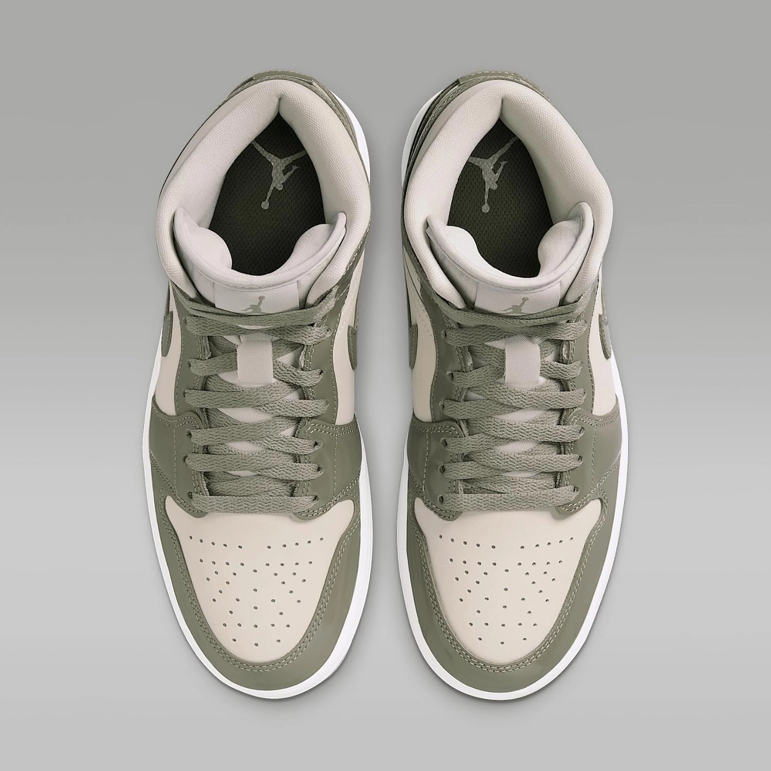 Air Jordan 1 Mid SE Women's Shoes (HF4079-003, Sea Glass/Metallic Silver/White/Oil Green)