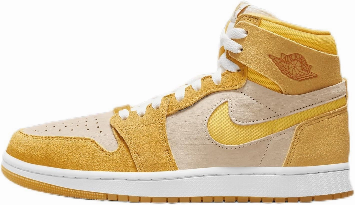 Air Jordan 1 Zoom CMFT 2 Women's Shoes (FJ5743-700, Yellow Ochre/Pale Vanilla/Safety Orange) Size 5