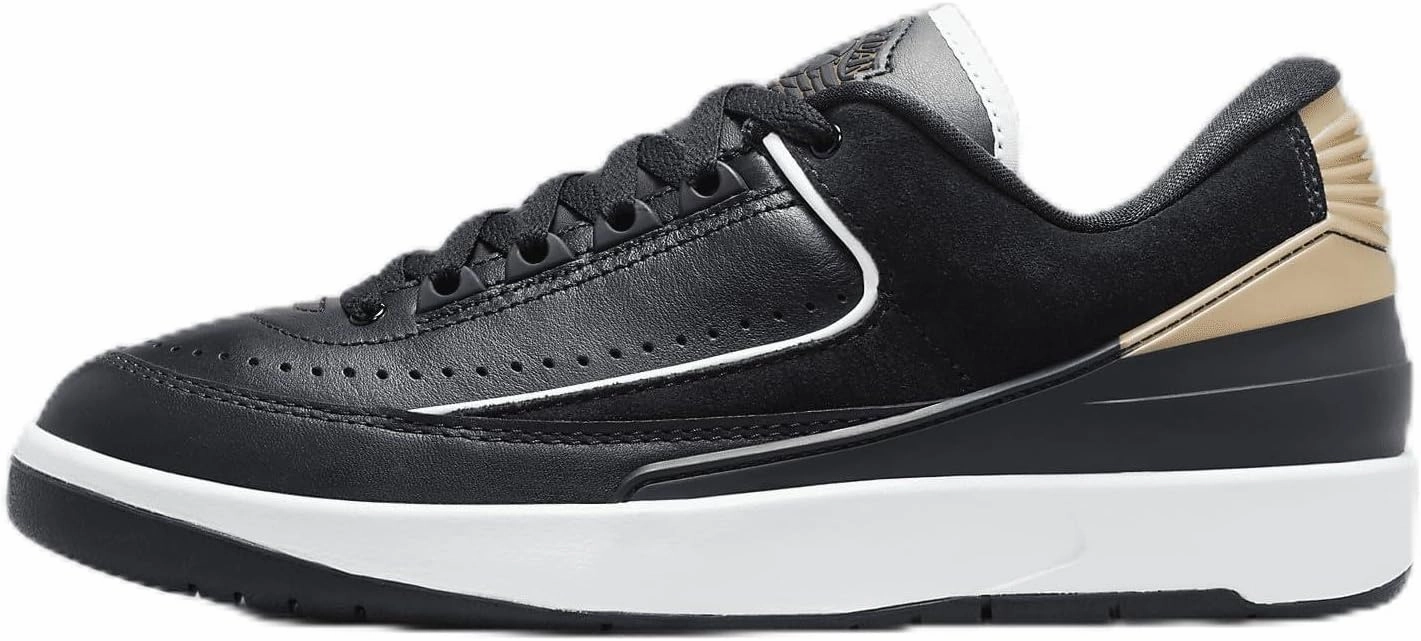 Air Jordan 2 Retro Low Black/Varsity Red Women's Shoes (DX4401-001, Black/Metallic Gold/Off White/Varsity Red) Size 8.5