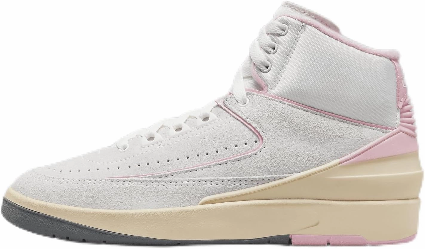 Air Jordan 2 Retro Women's Shoes (FB2372-100, Summit White/Medium Soft Pink/Muslin) Size 10