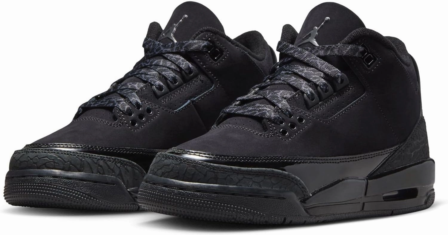 Air Jordan 3 Retro Green Glow Big Kids' Shoes (DM0967-001, Black/White/Dark Charcoal)