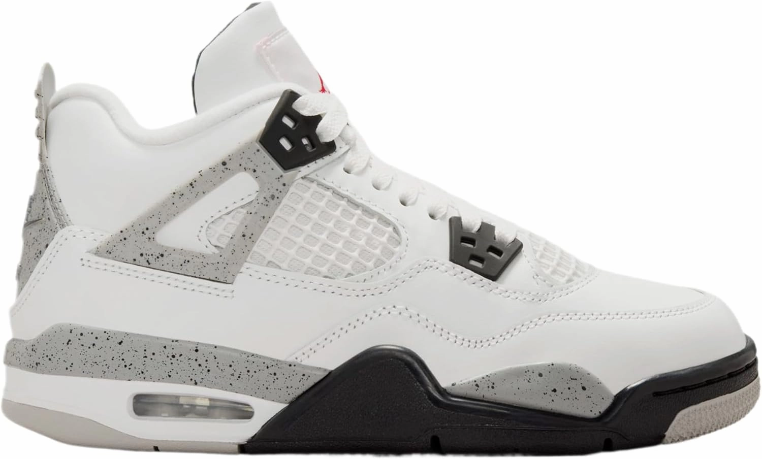 Air Jordan 4 Retro White Cement Grade School Lifestyle Shoes (Black/Grey/Red/White)