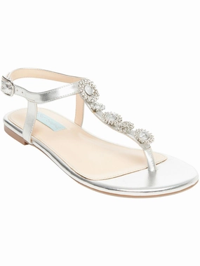 Alta Womens Embellished Metallic Ankle Strap