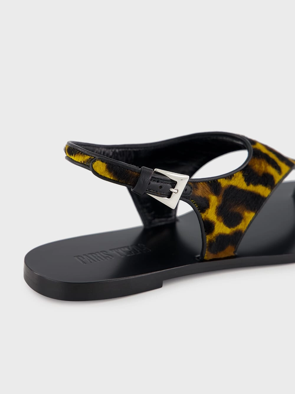 Amalfi Flat Sandals in Mustard Leopard Print