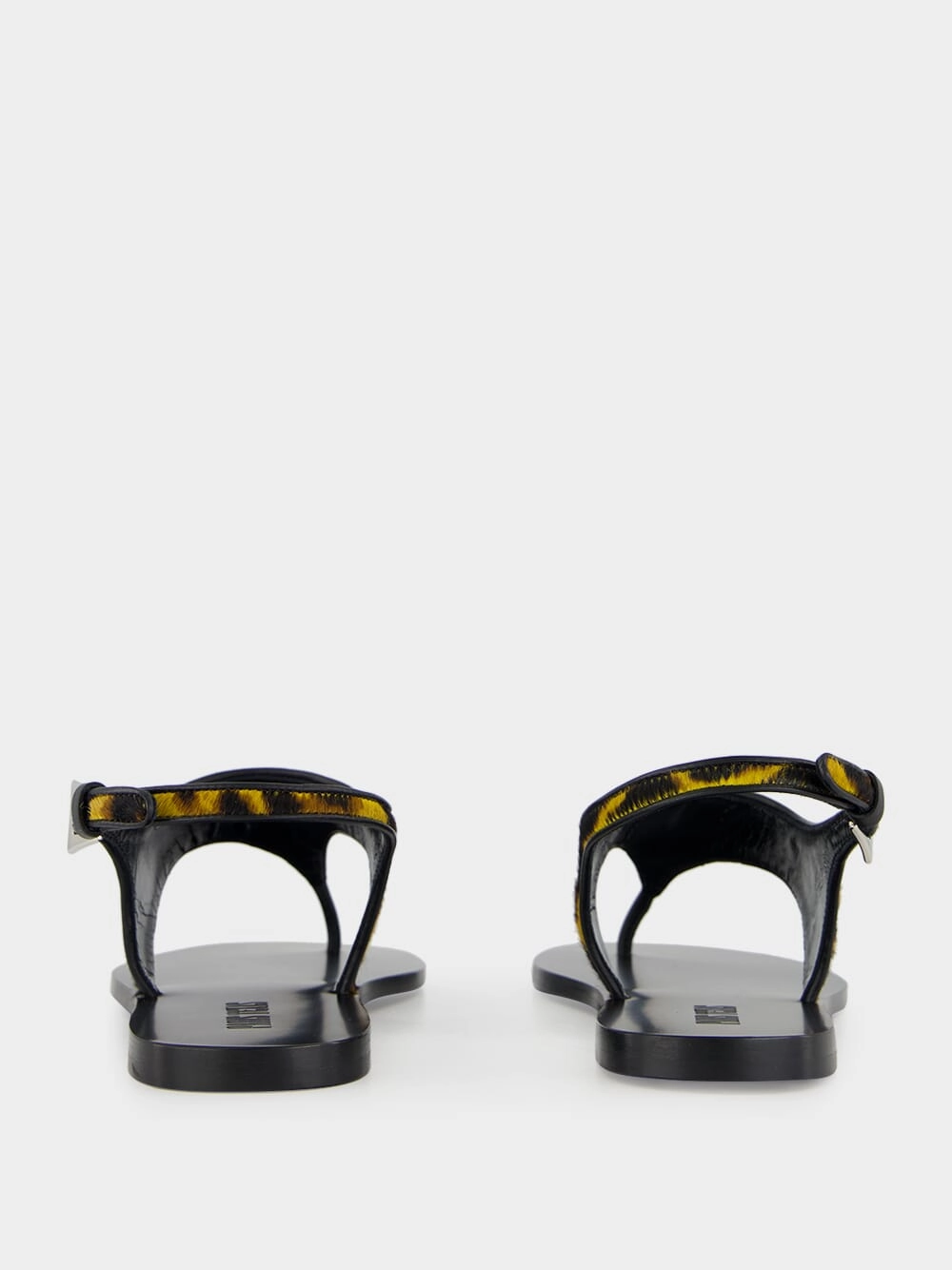 Amalfi Flat Sandals in Mustard Leopard Print