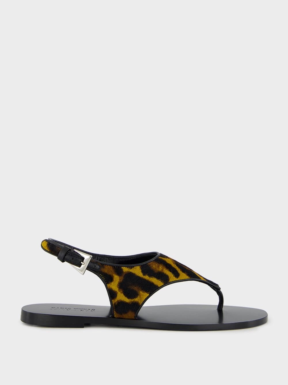 Amalfi Flat Sandals in Mustard Leopard Print