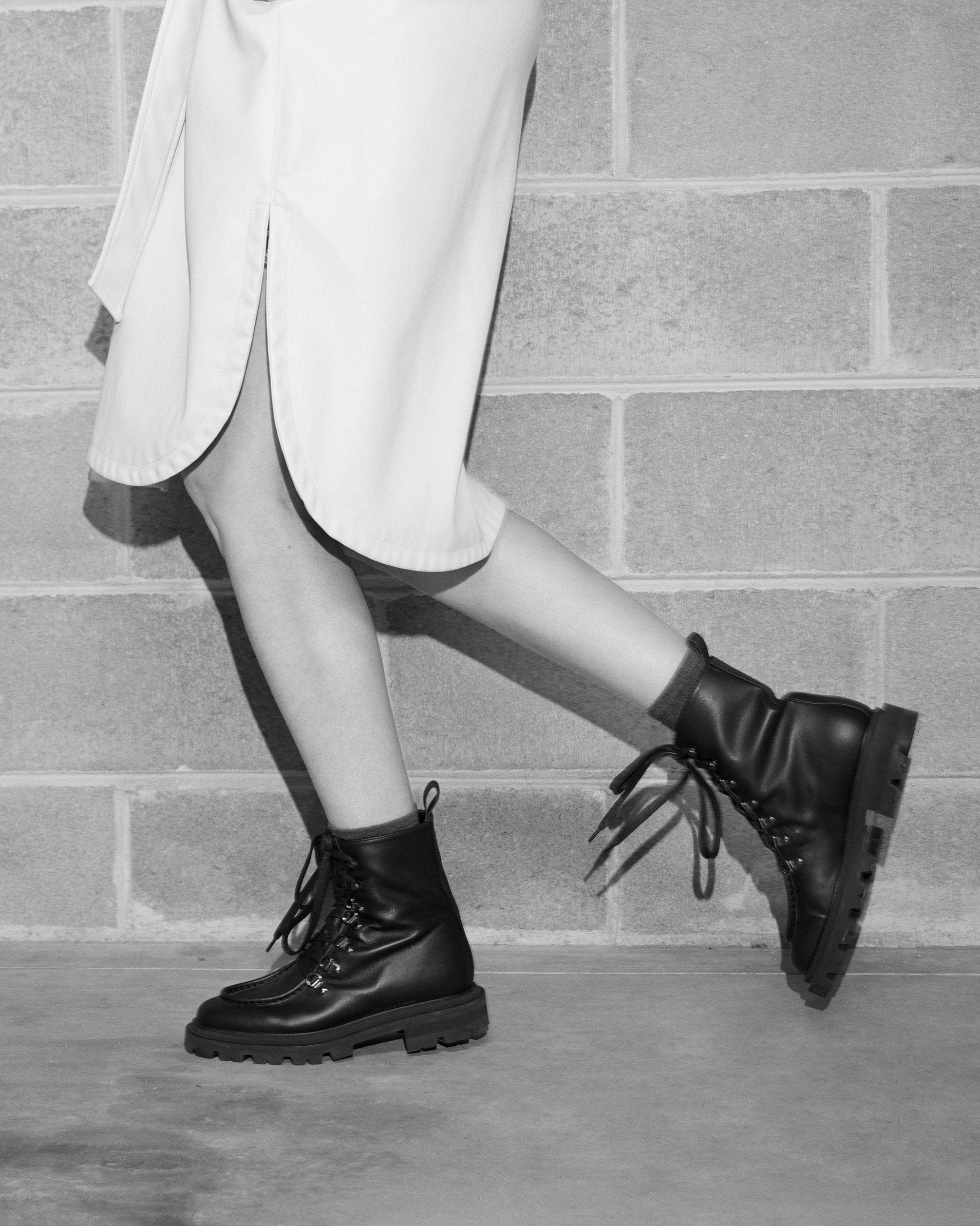 Amalia Vegan Nappa Leather Combat Boots | Black