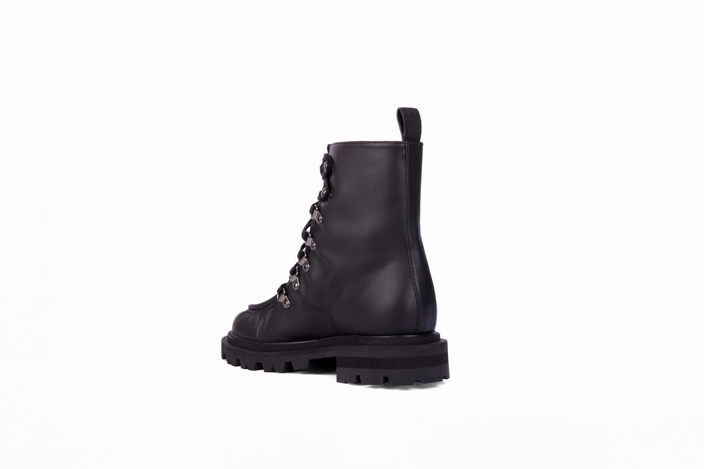Amalia Vegan Nappa Leather Combat Boots | Black