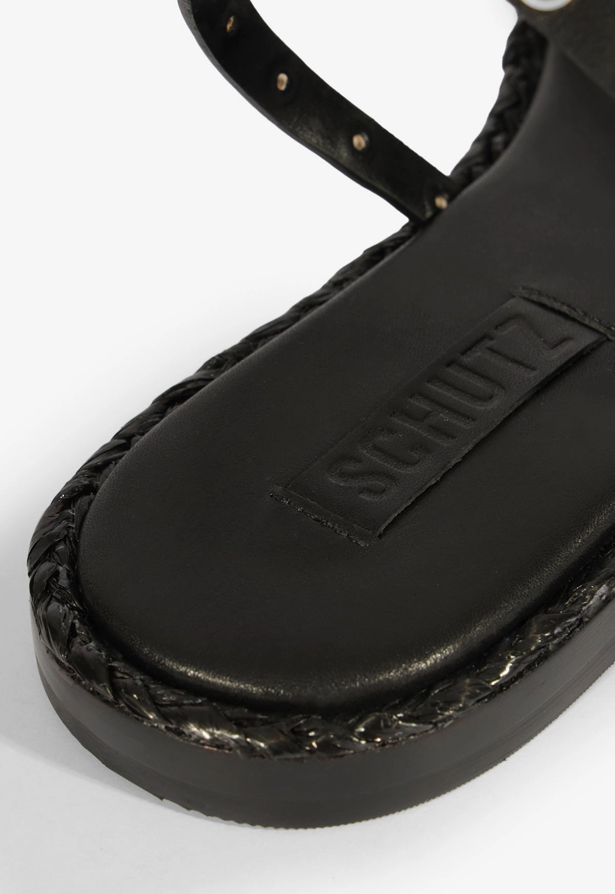 Annete Black Leather Sandal