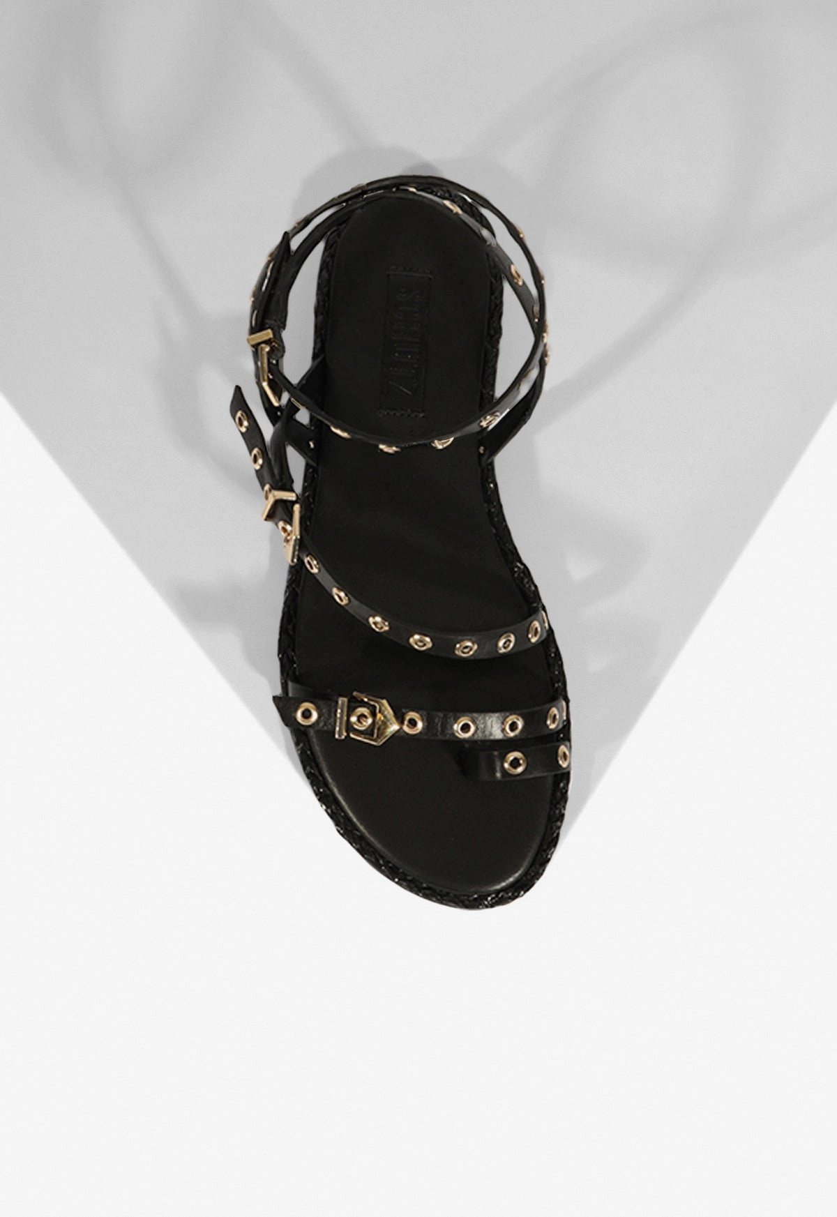 Annete Black Leather Sandal