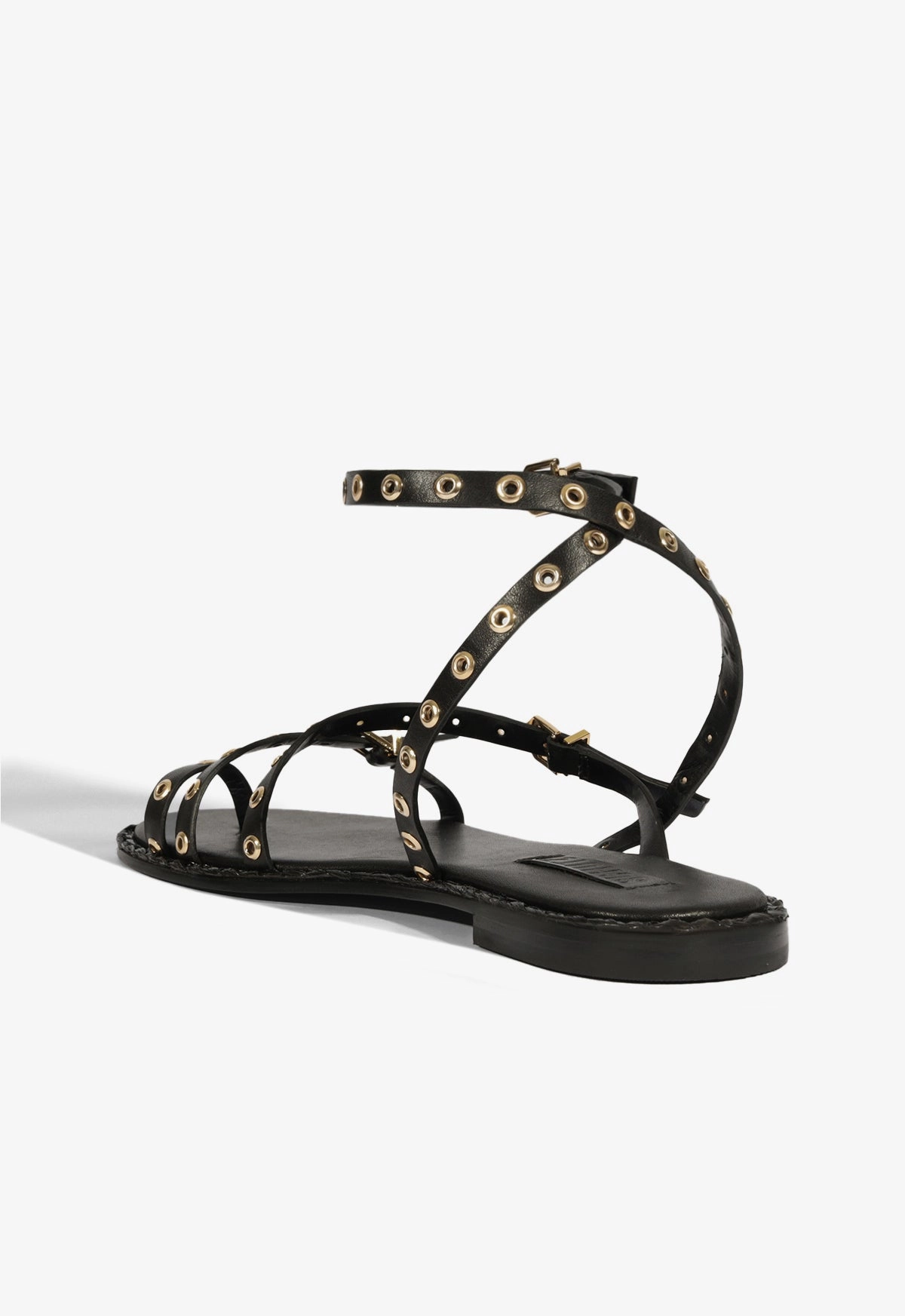 Annete Black Leather Sandal