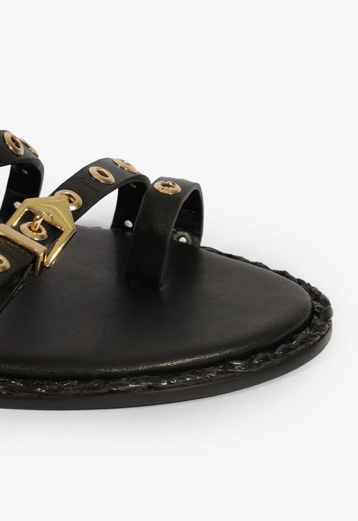Annete Black Leather Sandal
