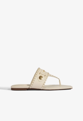 Aria White Leather Sandal