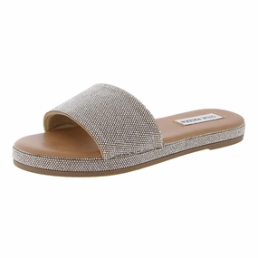 Ariella Womens Embellished Shimmer Slide Sandals