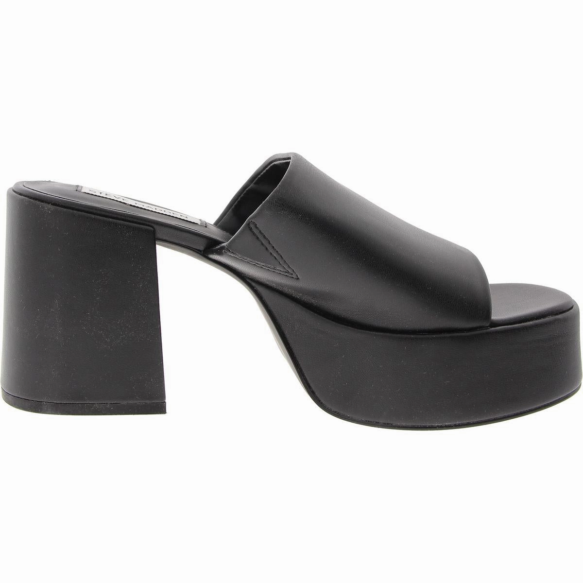 ASHTON Womens Block Heel Faux Leather Platform Sandals