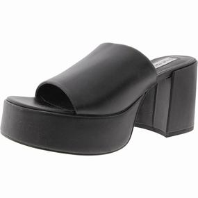 ASHTON Womens Block Heel Faux Leather Platform Sandals