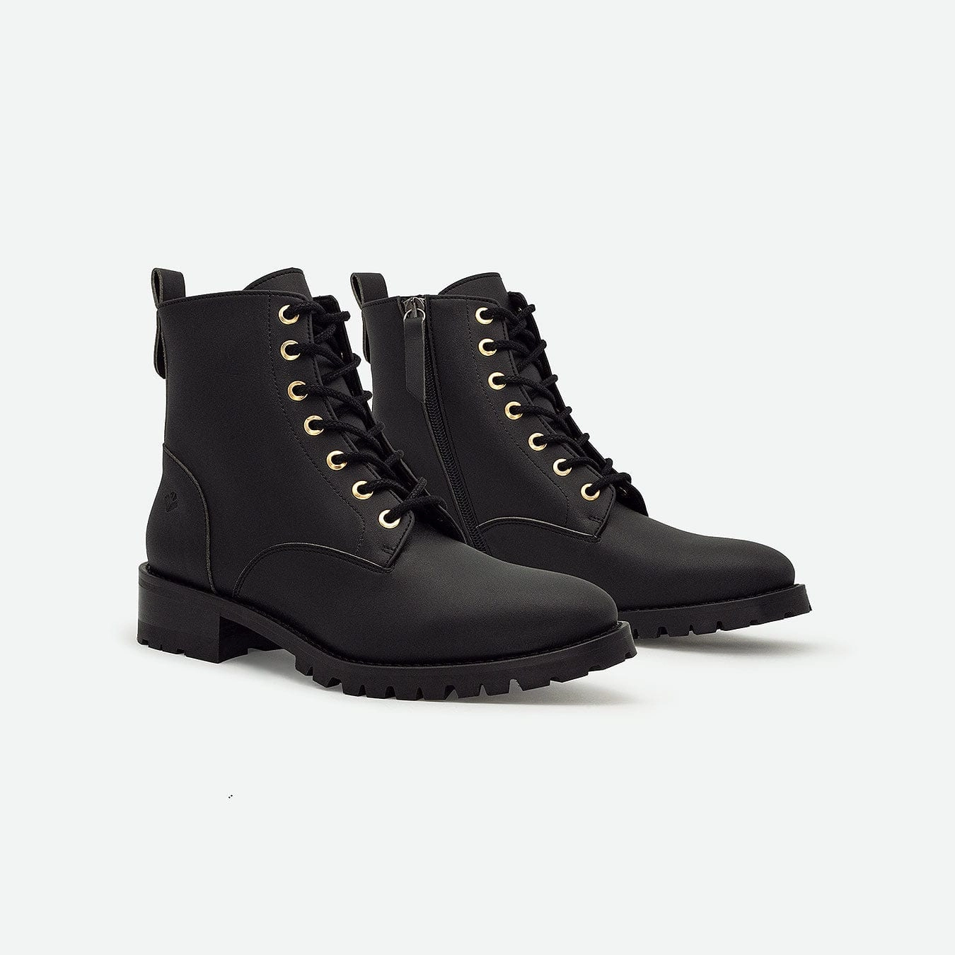 Athena Women's Cereal Leather Vegan Ankle Boots | Black