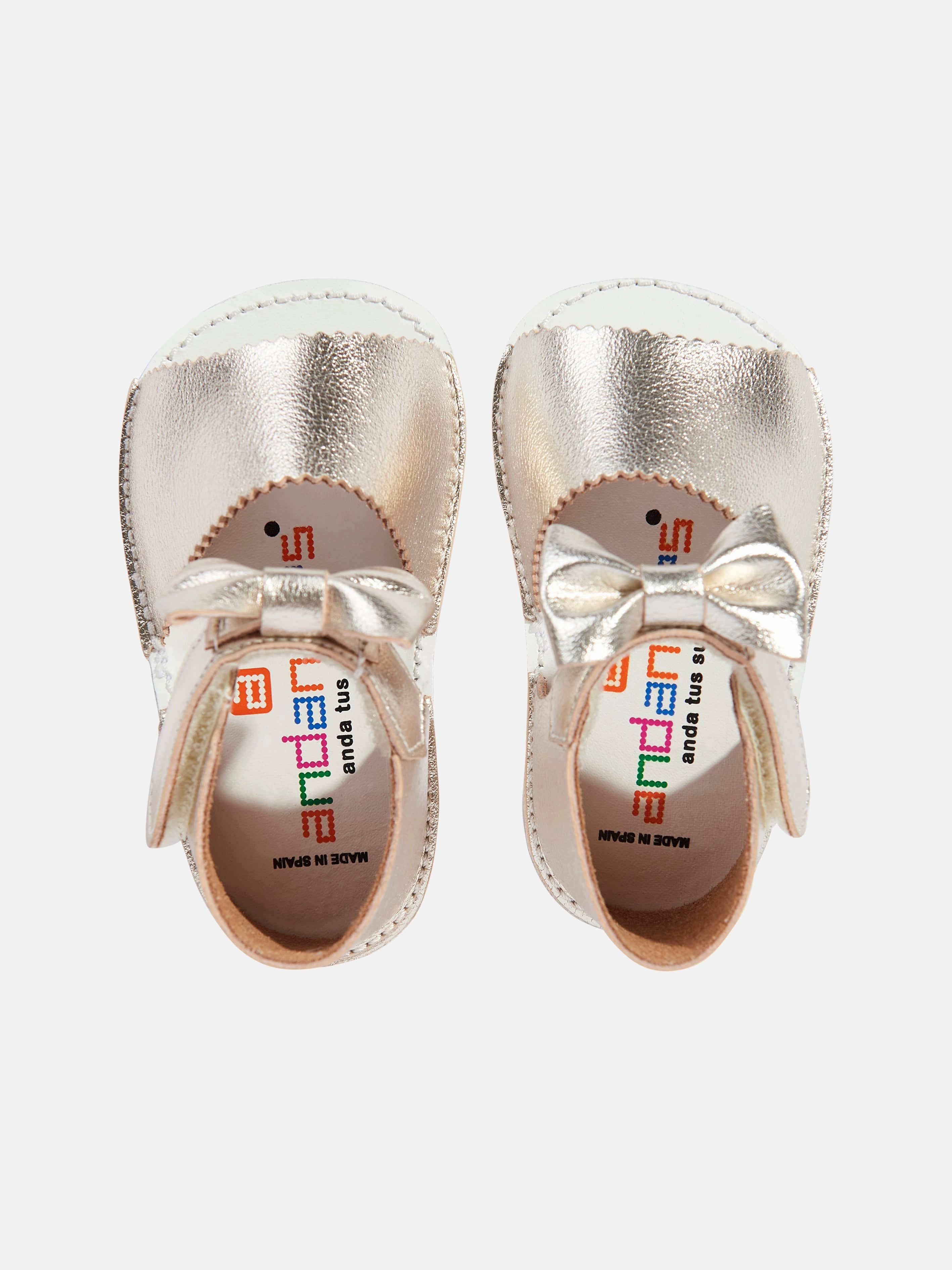 Baby Girls Bow Sandals in Gold