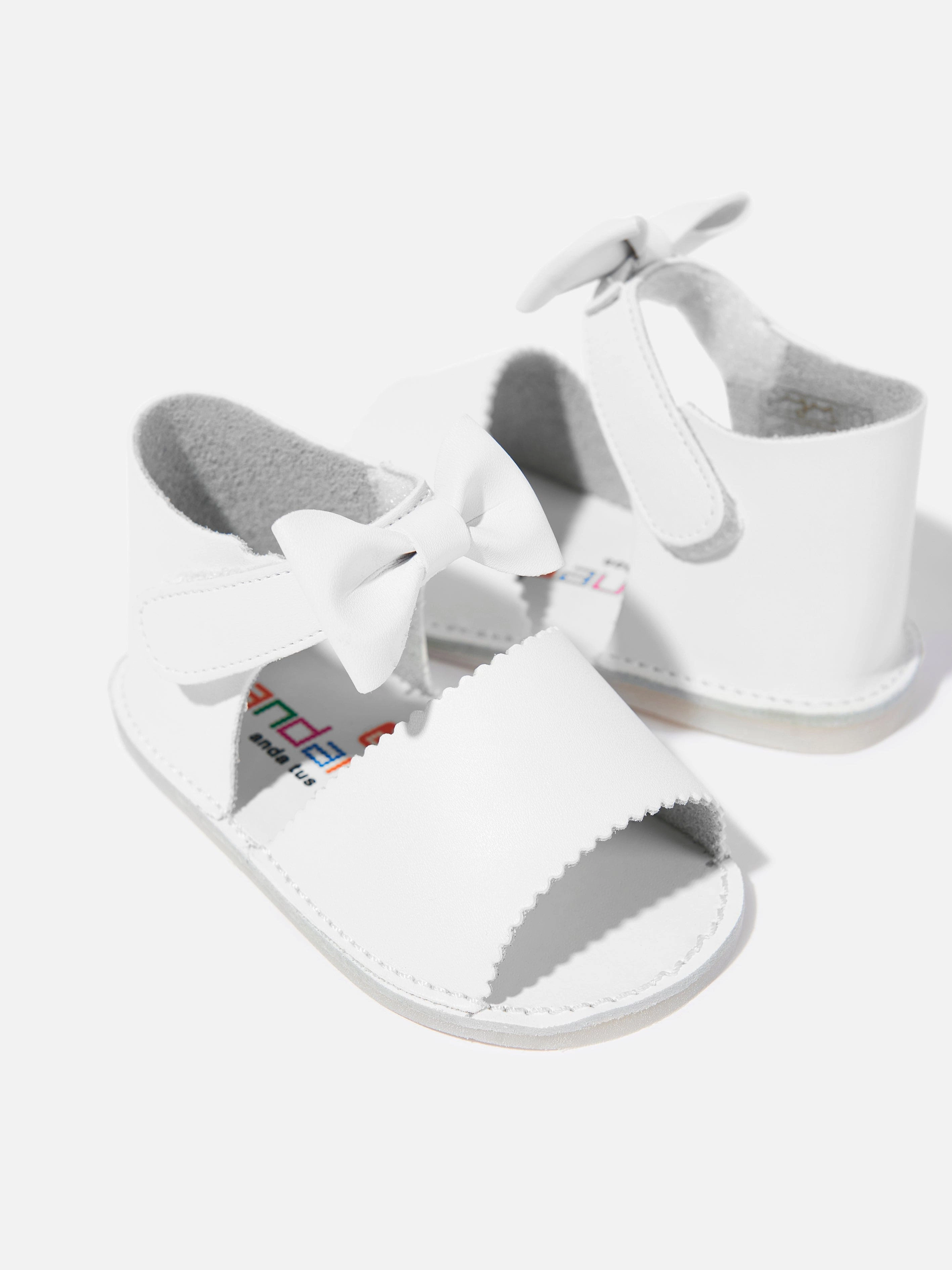 Baby Girls Bow Sandals in White