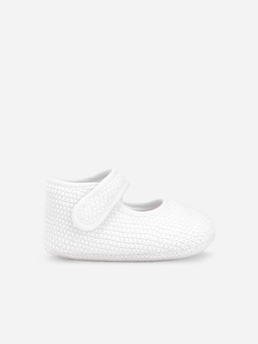 Baby Girls Cotton Knit Pre-Walkers in White