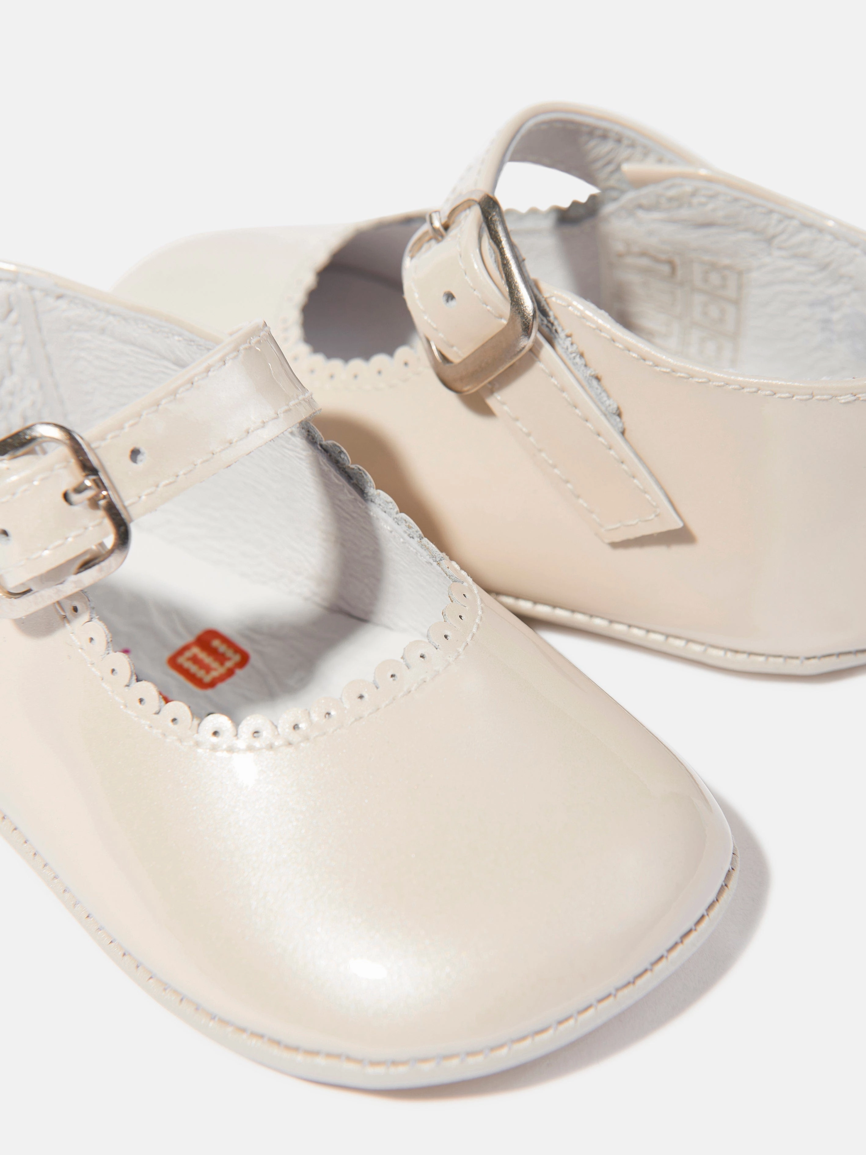 Baby Girls Leather Mary Jane Shoes in Ivory