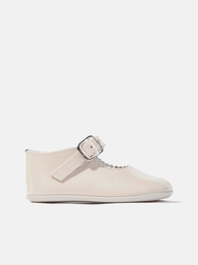 Baby Girls Leather Mary Jane Shoes in Ivory