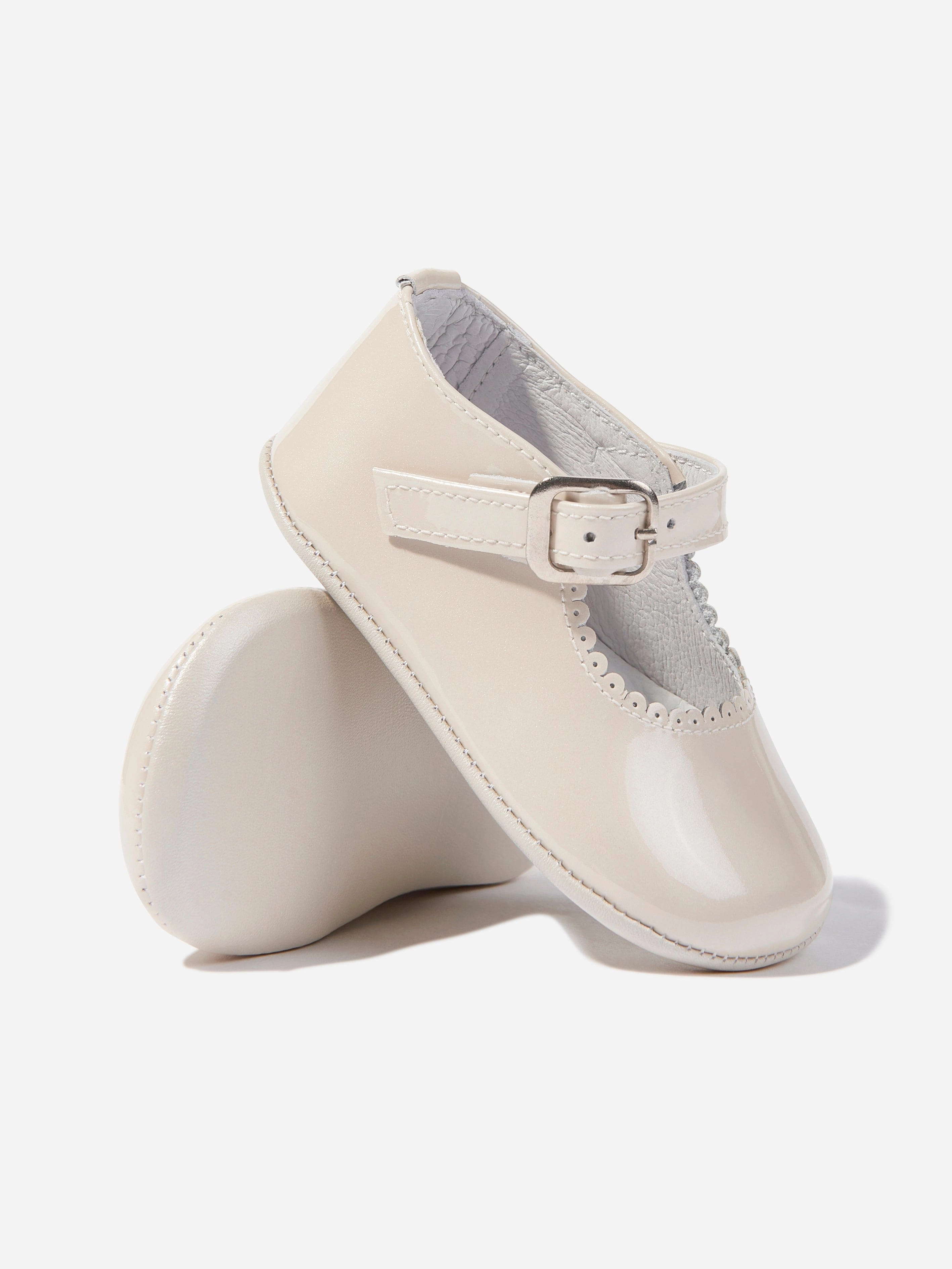 Baby Girls Leather Mary Jane Shoes in Ivory