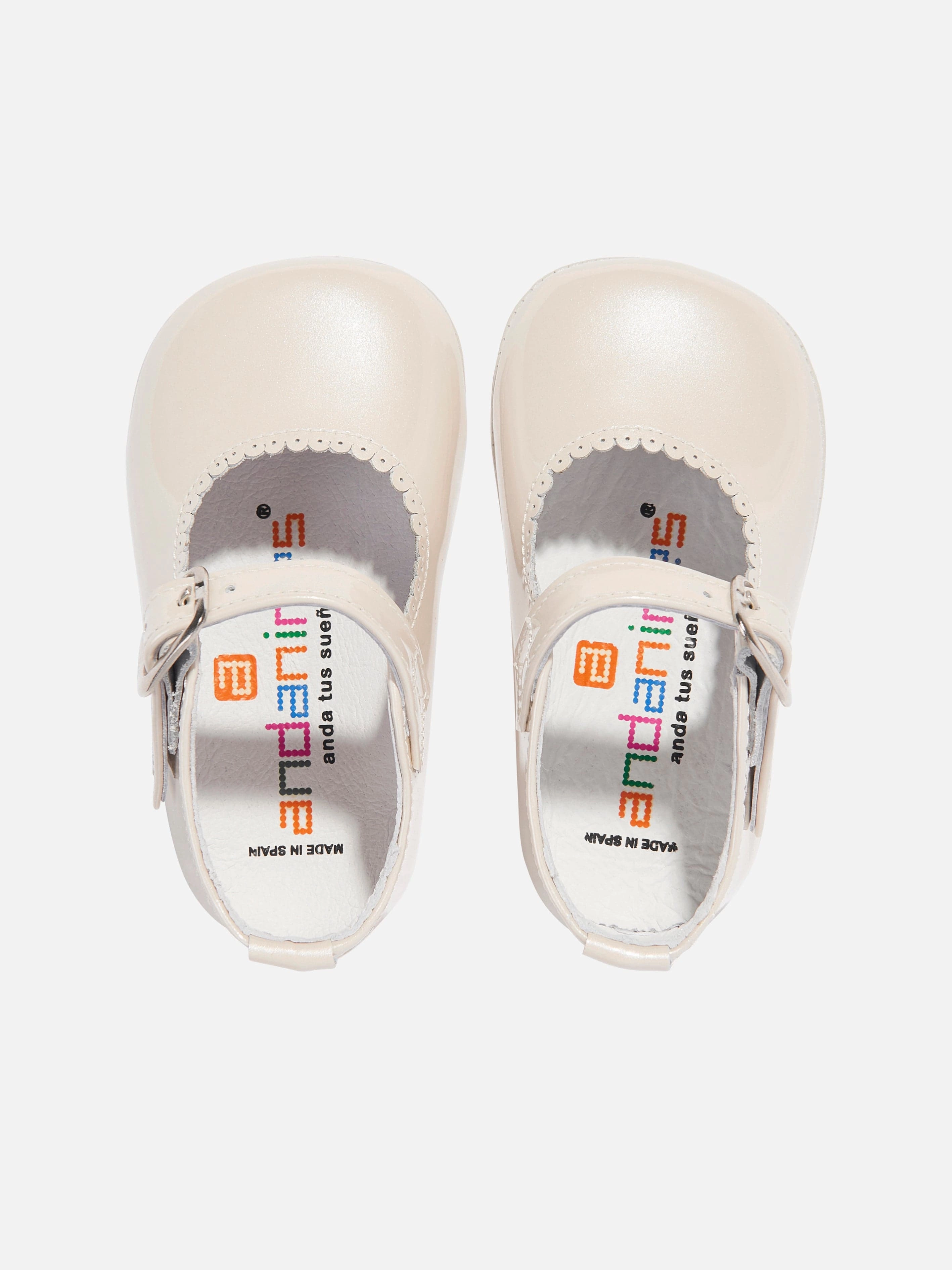 Baby Girls Leather Mary Jane Shoes in Ivory