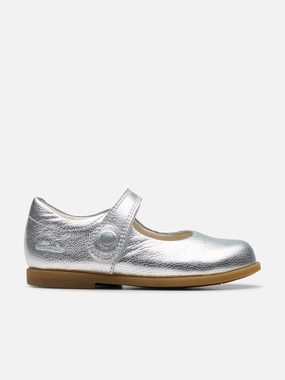 Baby Girls Metallic Drew Tap Mary Janes Shoes in Silver