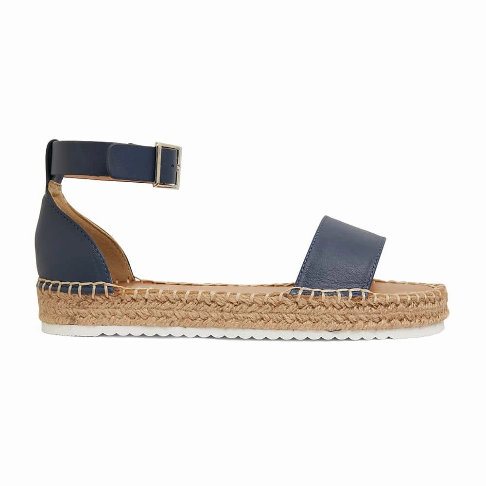 Ballad Espadrille in Navy Leather