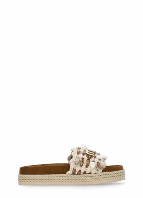 Beige Monoband Rope Sandals