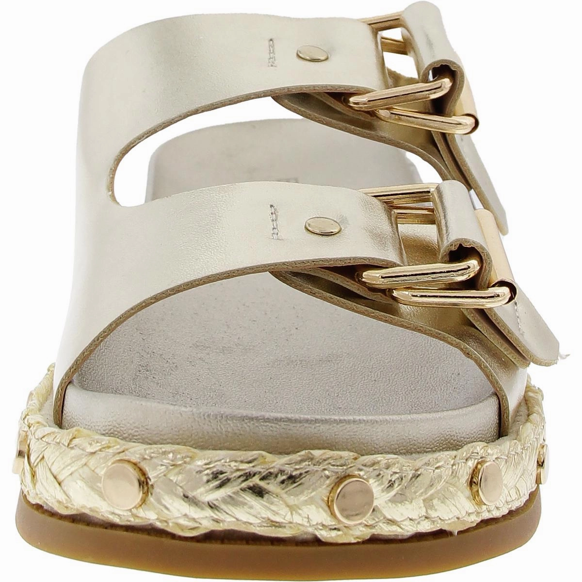Bindie Womens Studded Metallic Slide Sandals